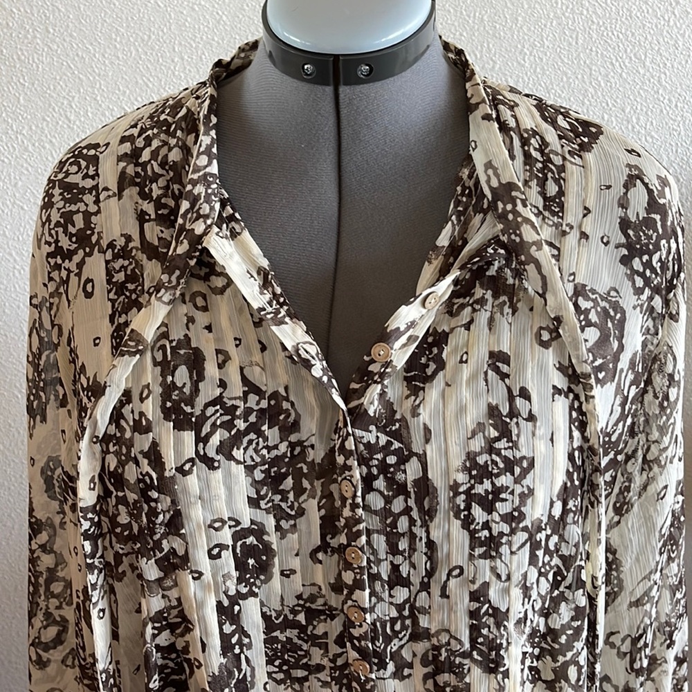 New NWOT $79 Coldwater Creek Top 2XL Blush Pintuck Long Sleeve shirt Plus size